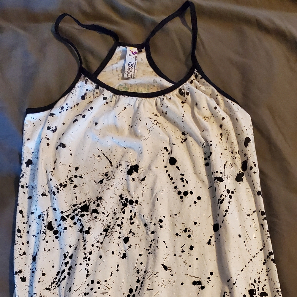 Nikita scrunch bottom splattered dress